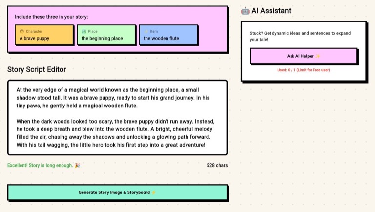 Write a story with gentle help